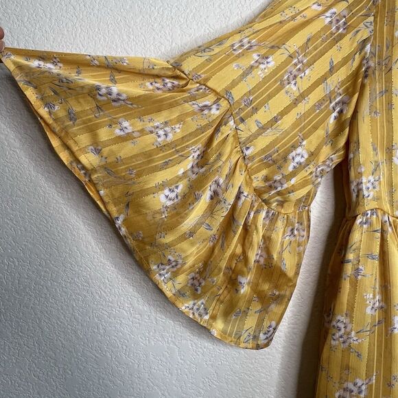 Revolve Sabina Musayev Hayden Dress Womens Size Small Yellow Floral Cocktail f11 - Picture 3 of 5